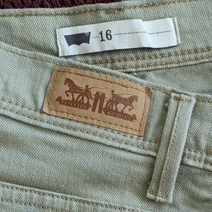 Levi's denim shorts.  Rolled & stitched hem.  Size 16, 33" waist